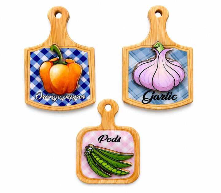 Wooden Mini Cutting Board Fridge Magnet set of 3