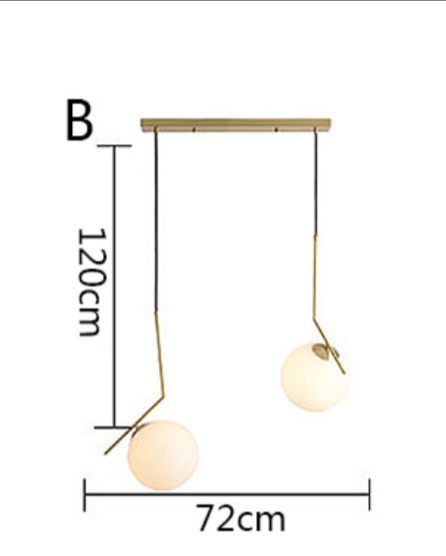 Modern Three-Globe Pendant Light with Brass Finish