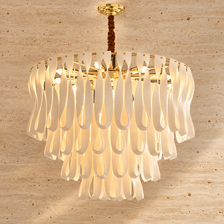 Ceramic Teardrop Cascade Chandelier