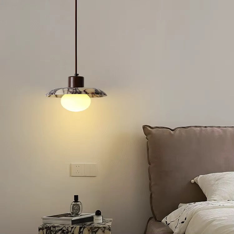 Modern Opal Globe Bedroom Pendant Light
