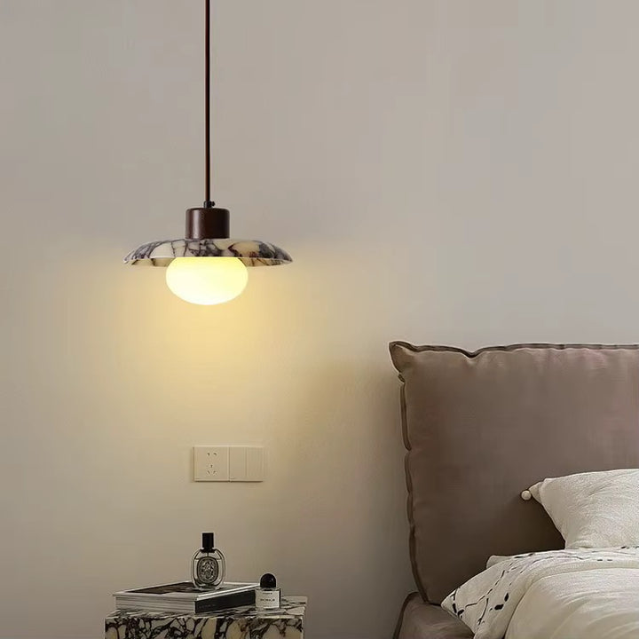 Modern Opal Globe Bedroom Pendant Light
