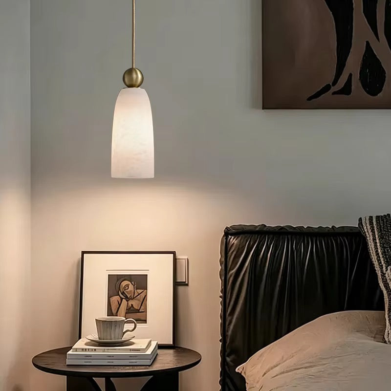 Light Cream Pendant Cluster with Gold-Tone Details