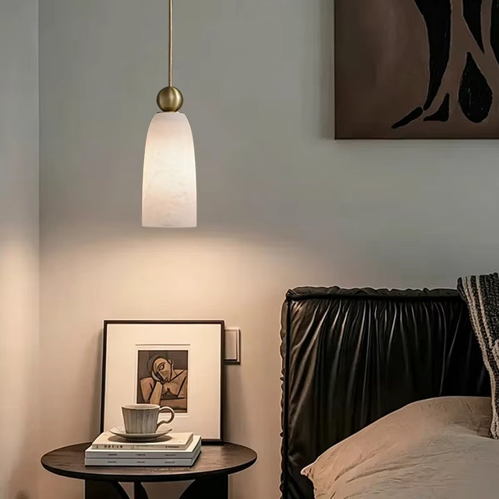 Light Cream Pendant Cluster with Gold-Tone Details
