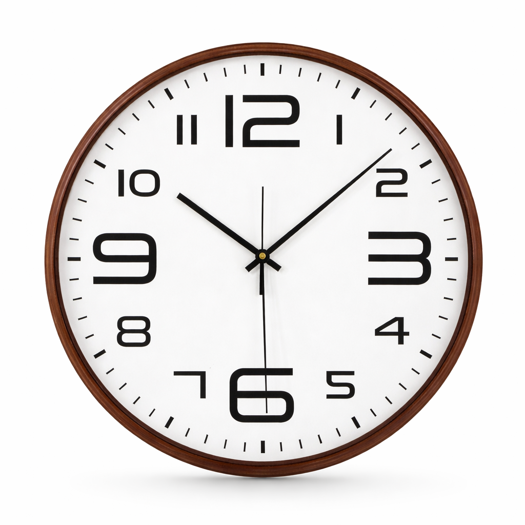 Minimalist Wooden Frame Wall Clock