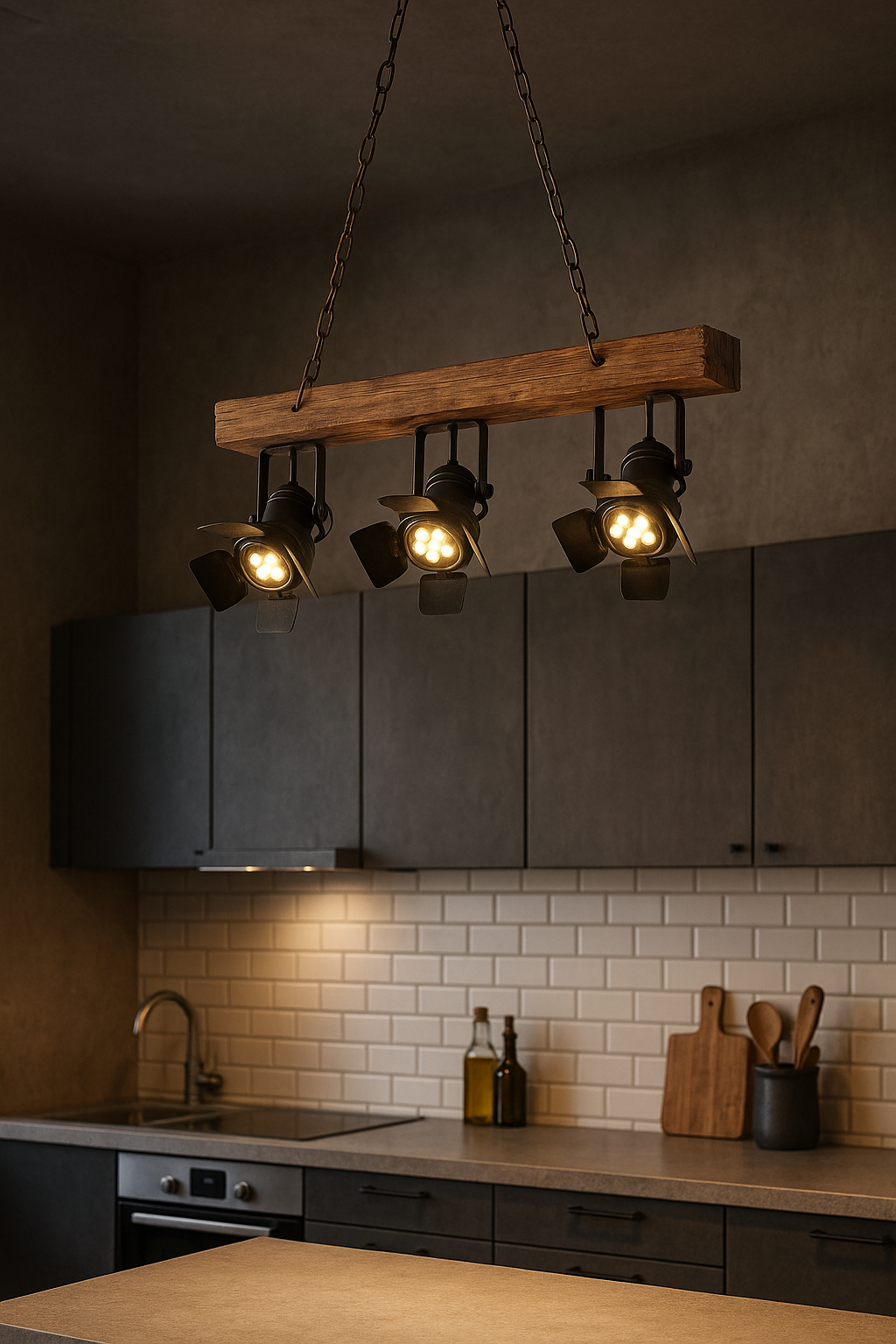 Rustic Stage Spotlight Pendant Light