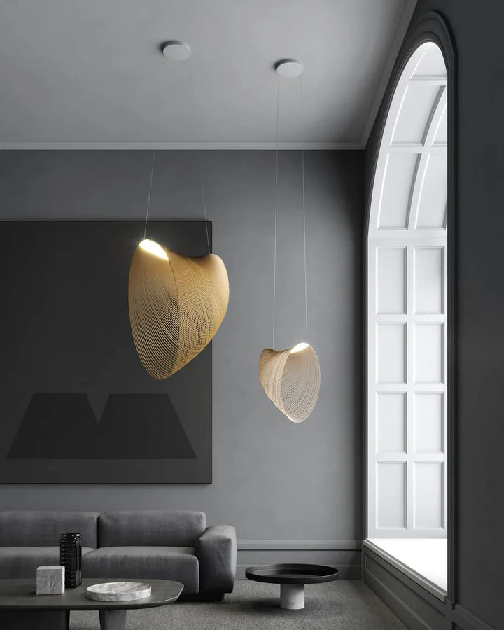 Wooden Modern LED Sculptural Pendant Light