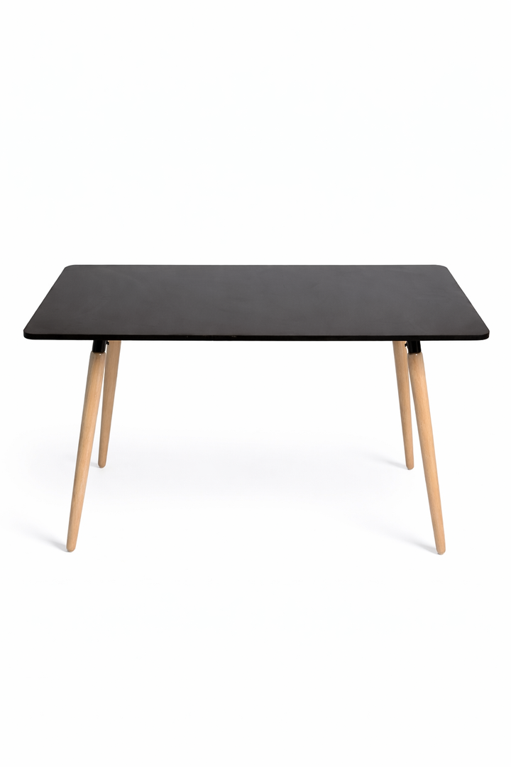 Modern Rectangular MDF Dining Table with Beech Wood Legs