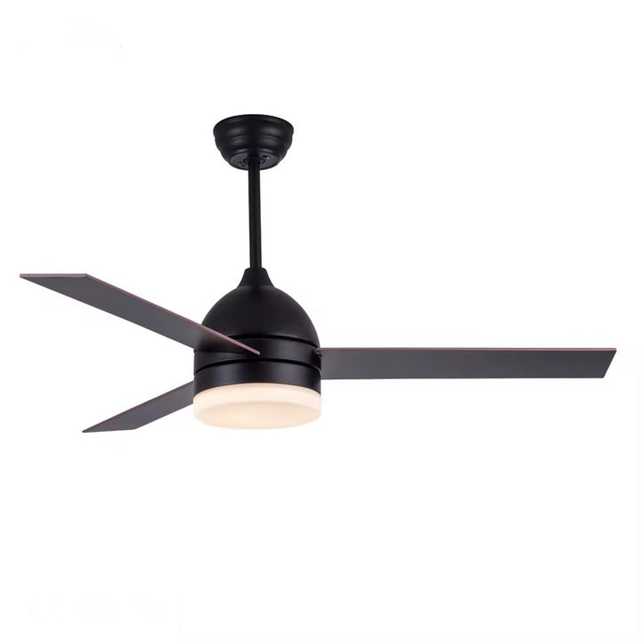 Modern Black Ceiling Fan with LED Light and Remote – 3-Speed Pollywood Blades