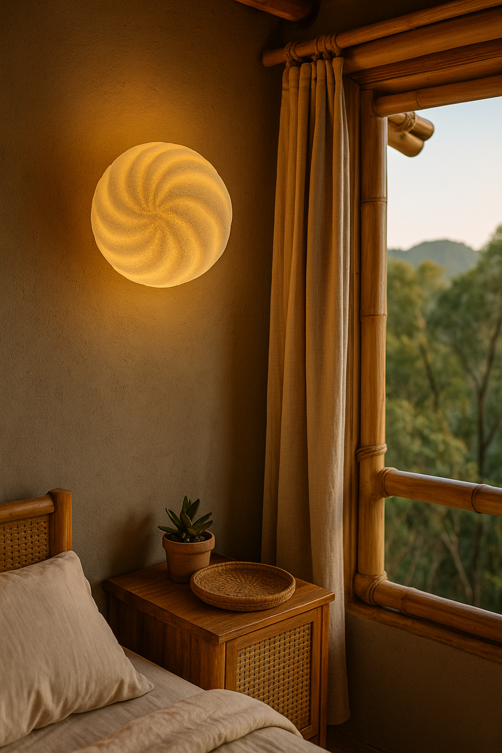 Textured Swirl Salt wall Light (by order)