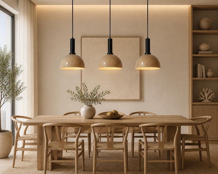Travertine Dome Pendant Light