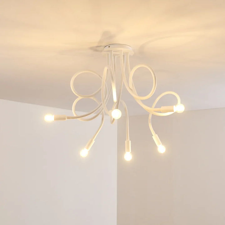 Modern White Spiral Ceiling Light