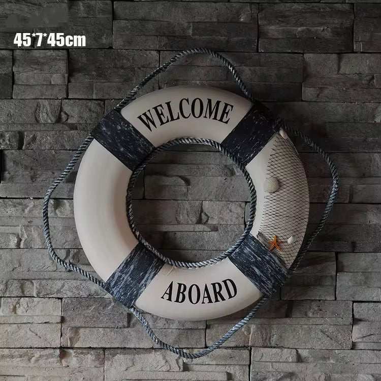 Life Ring Decor Navy Blue