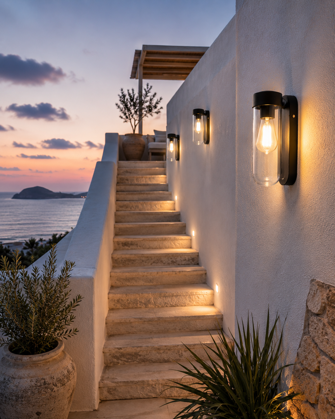 Clear Glass Cylinder Wall Light