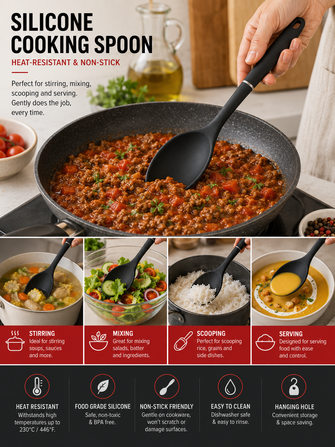 Silicone Cooking Spoon