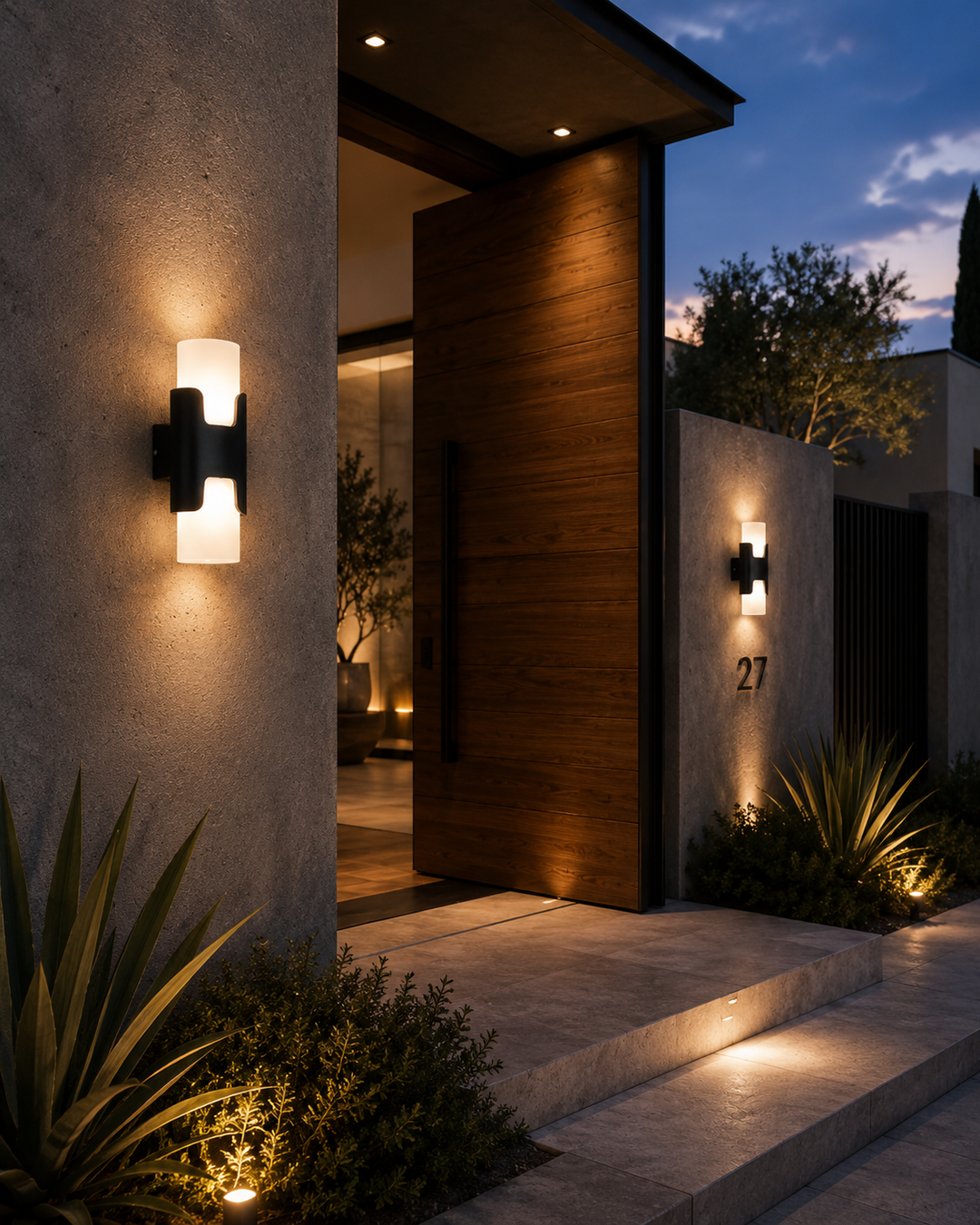 Dual Glass Outdoor Sconce