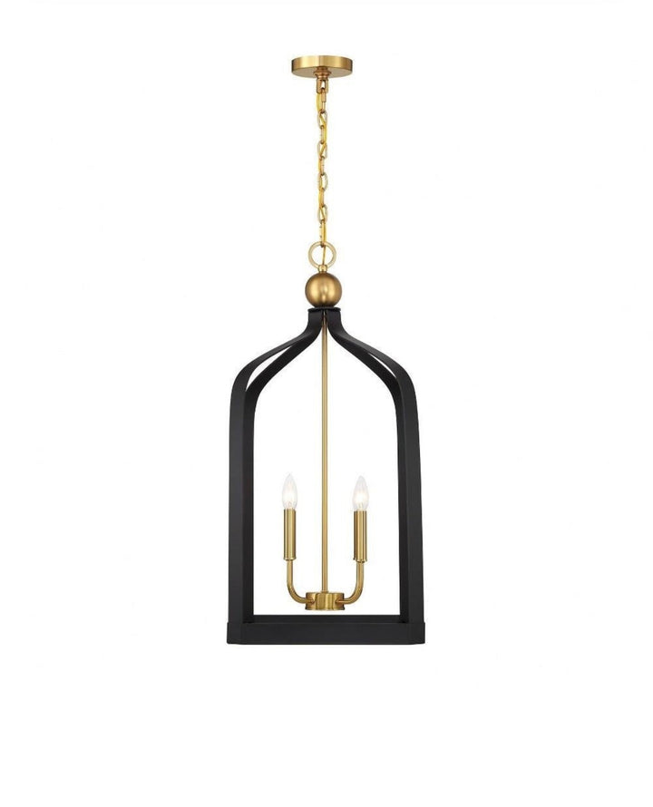 Elegant White and Gold Cage Chandelier