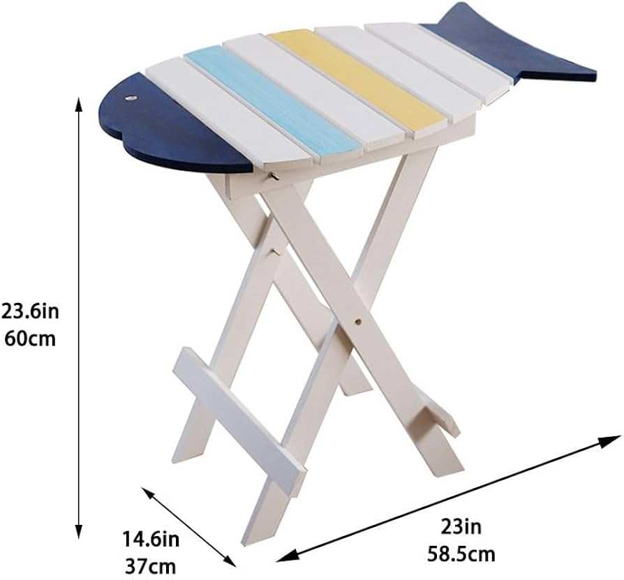 Folding Surfboard Style Wooden Table