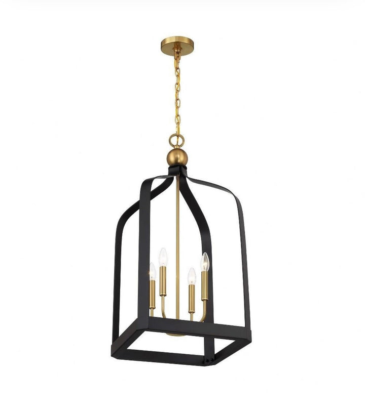 Elegant White and Gold Cage Chandelier