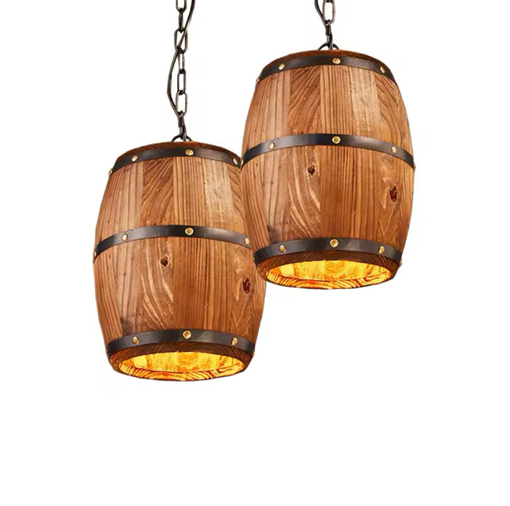 Rustic Barrel Pendant Light