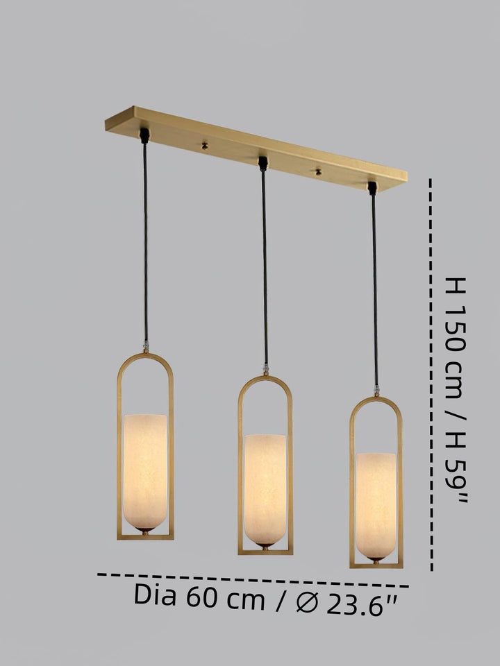Minimal Arch Natural Spanish Alabaster Pendant Light