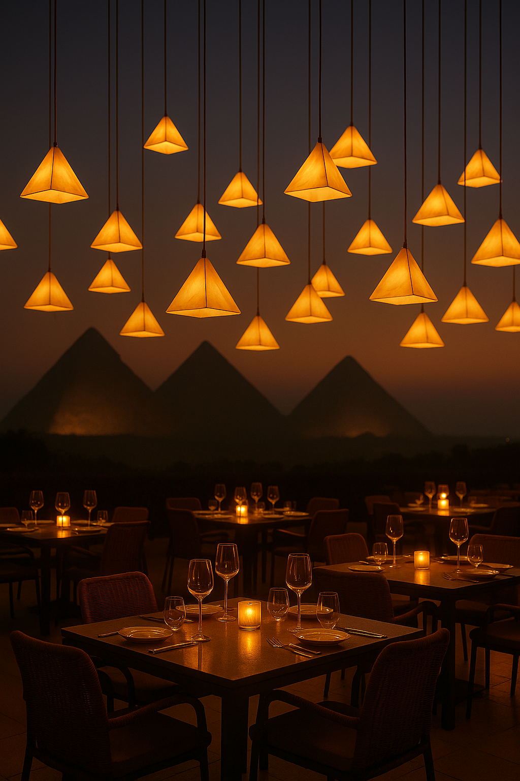 Warm Pyramid AlabasterPendant Light