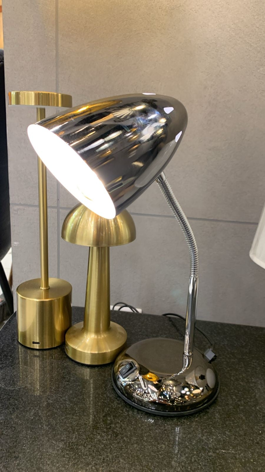 Modern Chrome Metal Table Lamp  Adjustable Neck