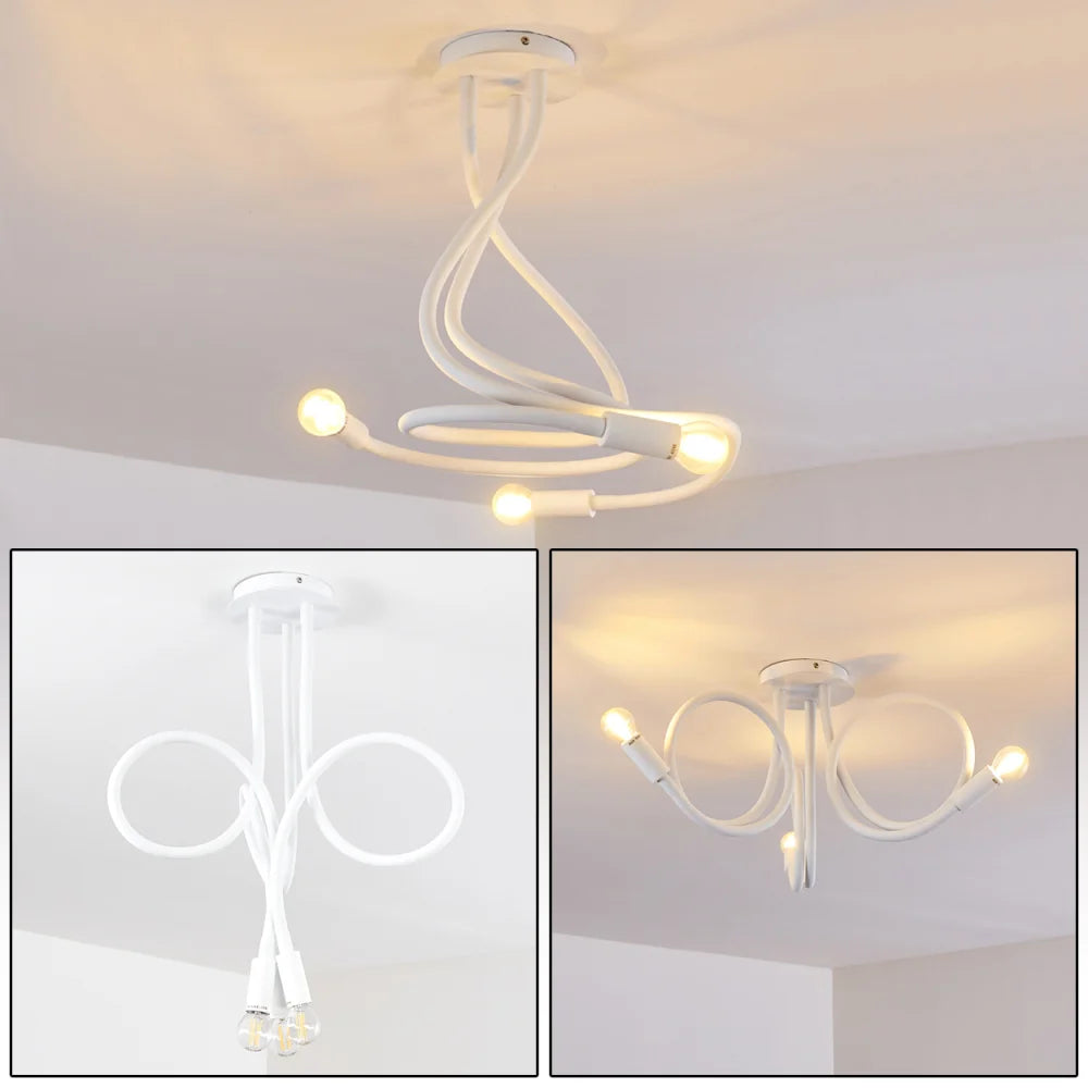 Modern White Spiral Ceiling Light