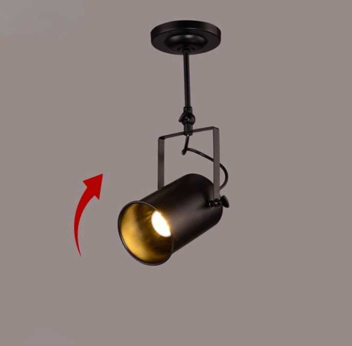 Industrial Track Lighting with Adjustable Spotlights