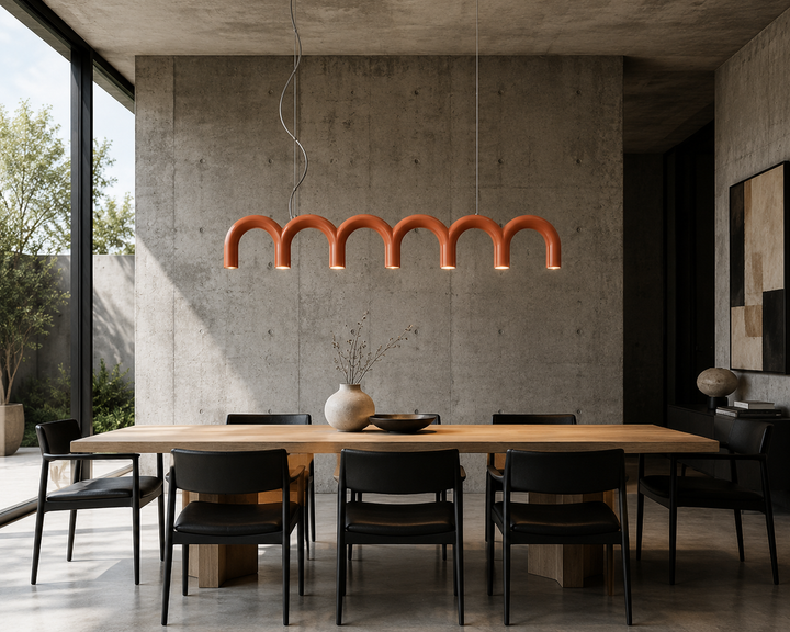 Modern Brick color Arc Pendant Light