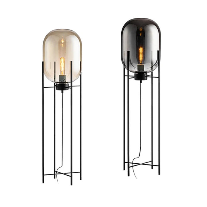 Smoked Glass Floor Lamp