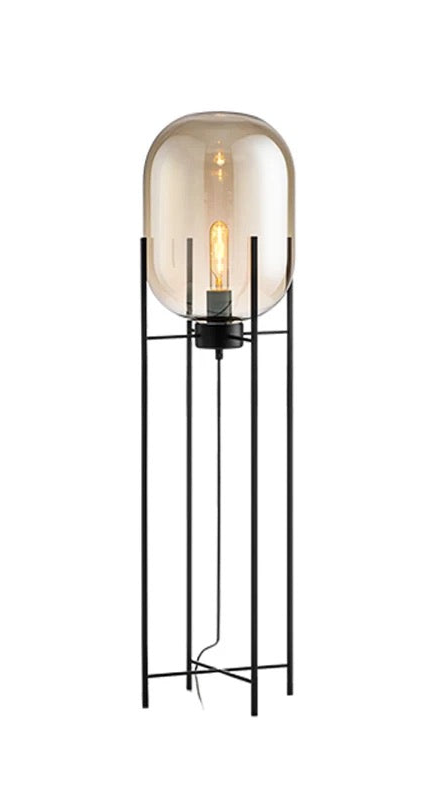 Smoked Glass Floor Lamp