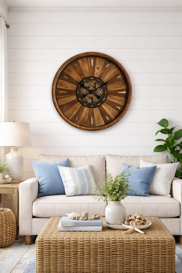 Rustic Gear Wall Clock