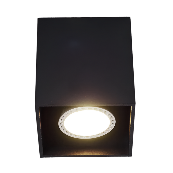 Modern Single Black Rectangular Ceiling Spotlight