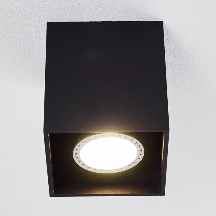 Modern Single Black Rectangular Ceiling Spotlight