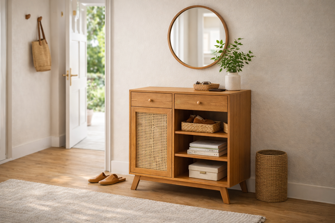Sahara Cane Coffee Cabinet