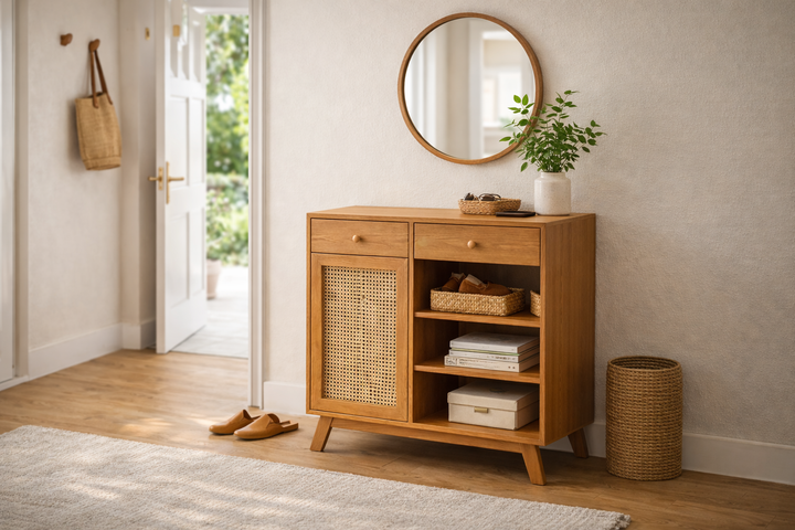 Sahara Cane Coffee Cabinet