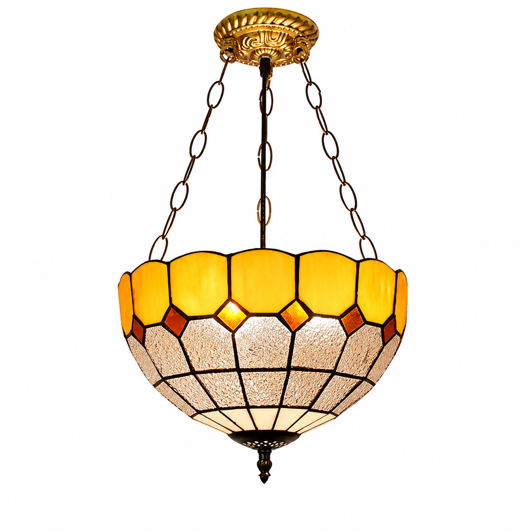 Tiffany Amber Bowl Chandelier