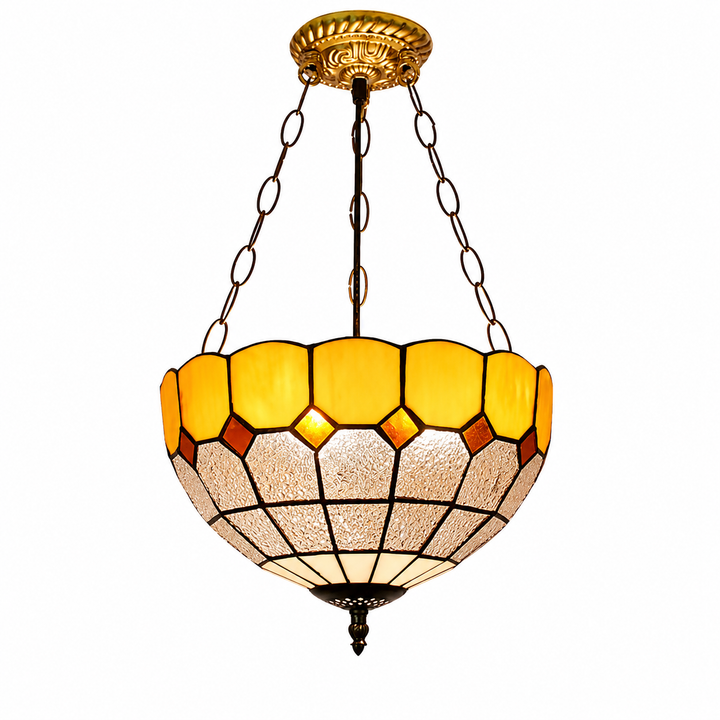 Tiffany Amber Bowl Chandelier