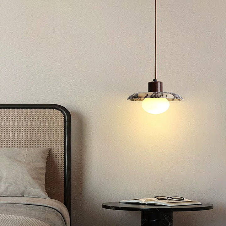 Modern Opal Globe Bedroom Pendant Light