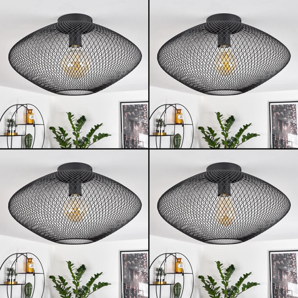 Rustic Black Mesh Ceiling Light