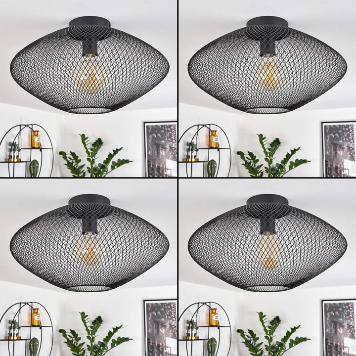 Rustic Black Mesh Ceiling Light