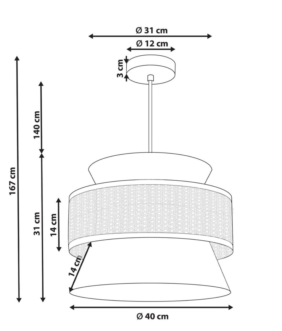 Natural Woven Rattan Pendant Light