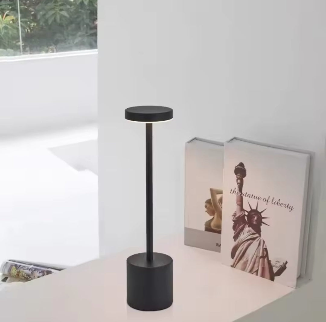 Minimalist rechargeable White Table Lamp with Sleek Cylindrical Design