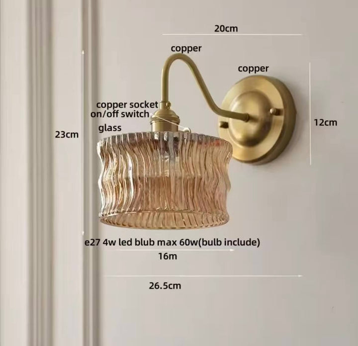 Brass Glass Wall Sconce