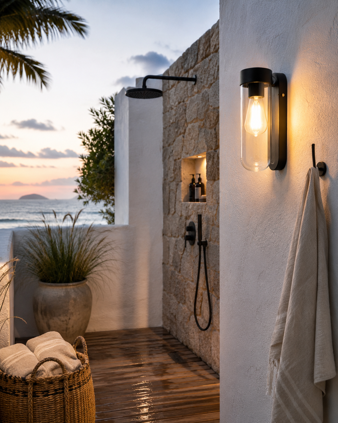 Clear Glass Cylinder Wall Light
