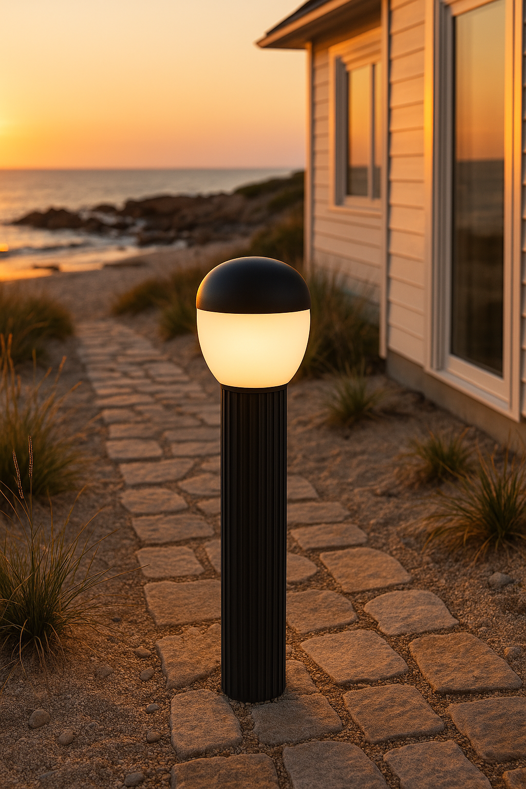 Opal Globe Outdoor Bollard Light