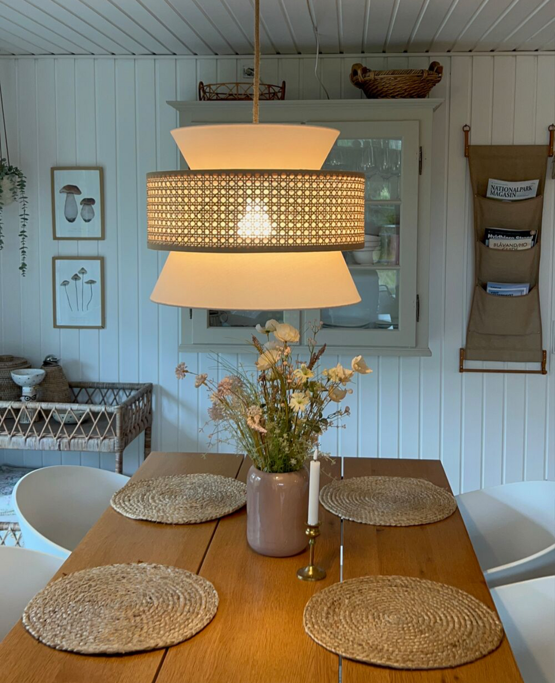 Natural Woven Rattan Pendant Light