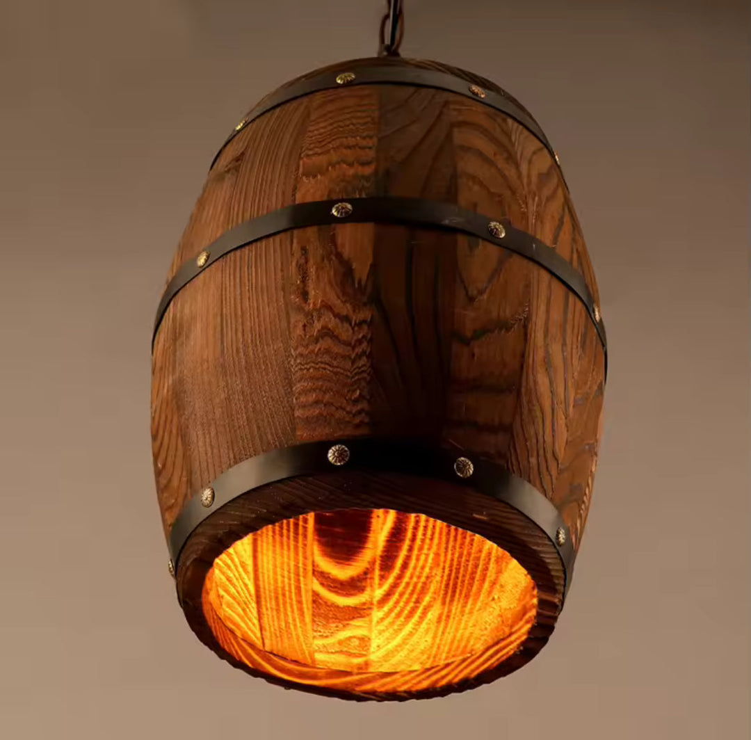 Rustic Barrel Pendant Light