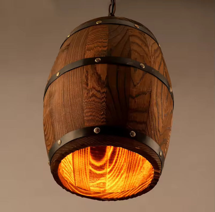 Rustic Barrel Pendant Light