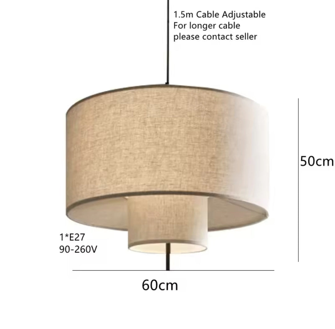 Modern Floor Lamp | Table Lamp | Pendant light Set with Fabric Shades